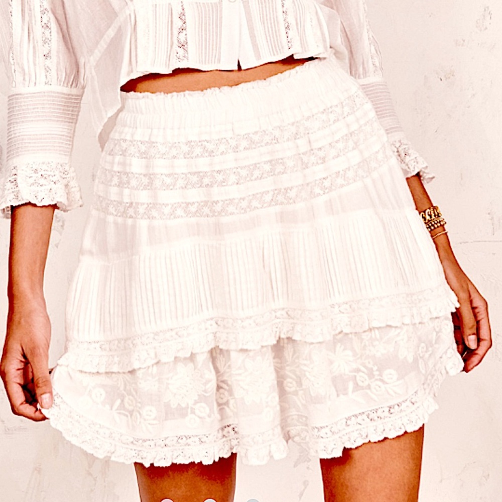 LoveShackFancy Adelia Mini Skirt